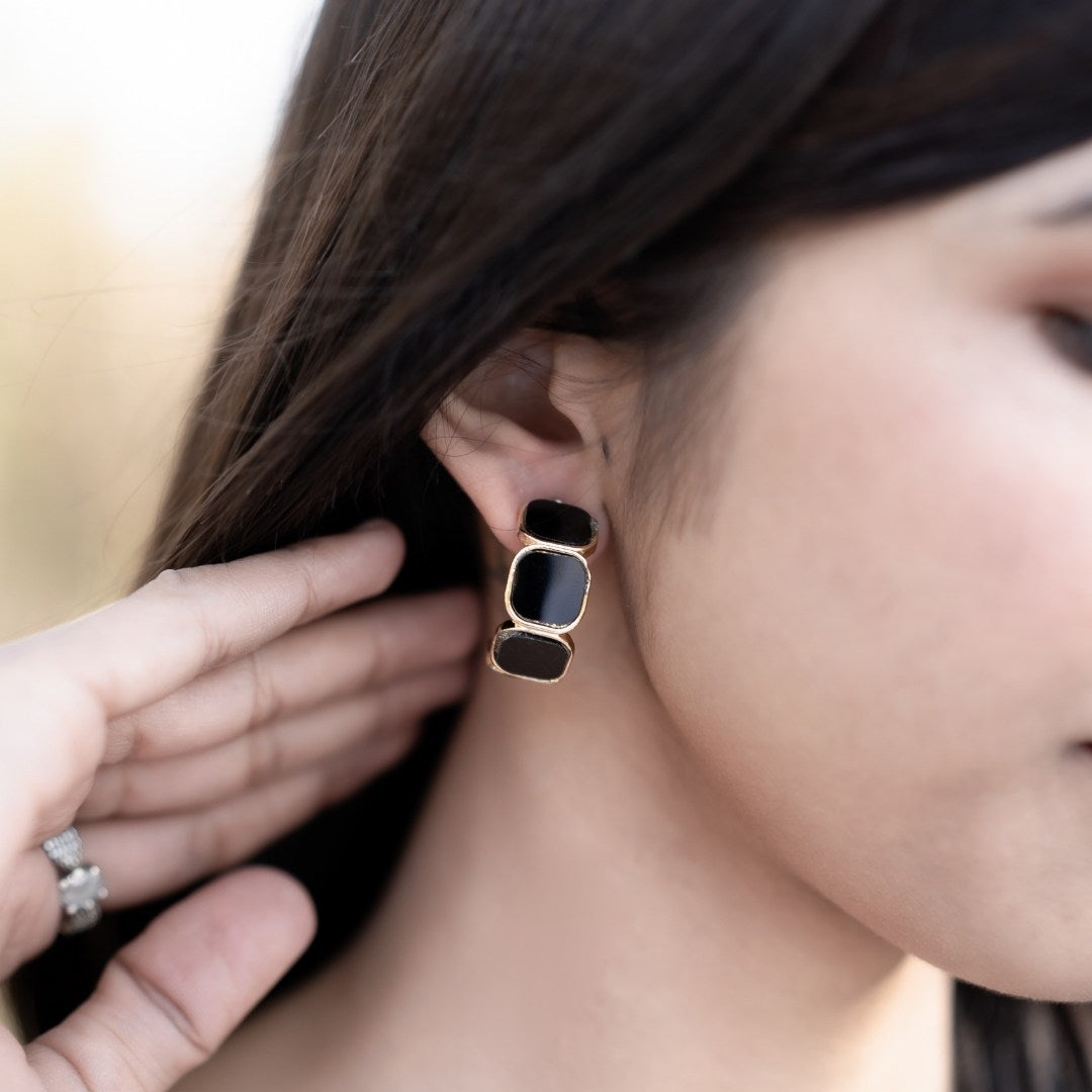 Square Shaped Hoop Earrings