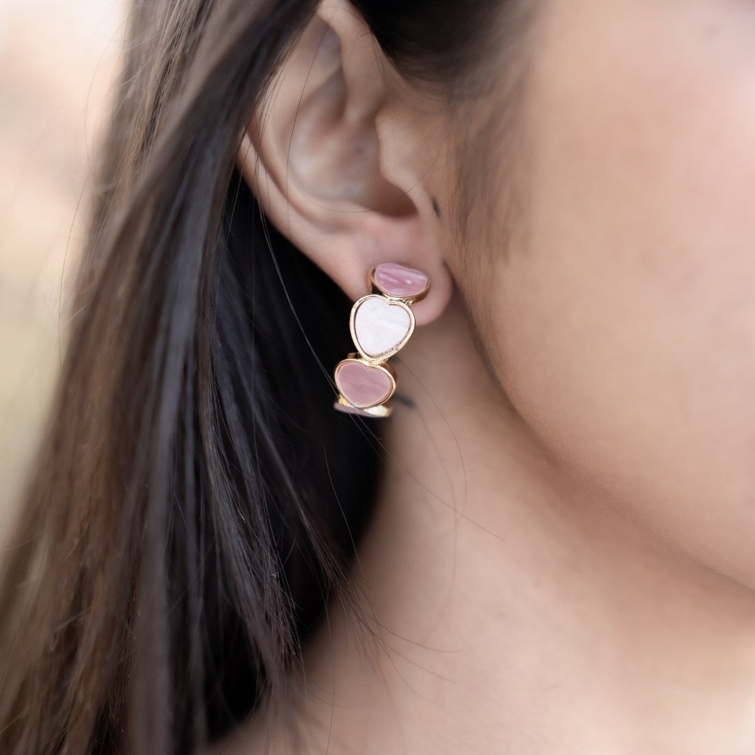 Heart Shaped Hoop Earrings
