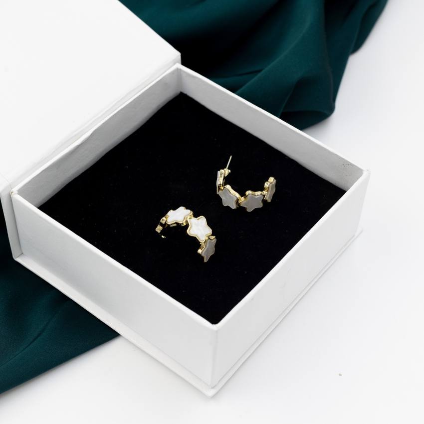 Star Shaped Hoop Earrings