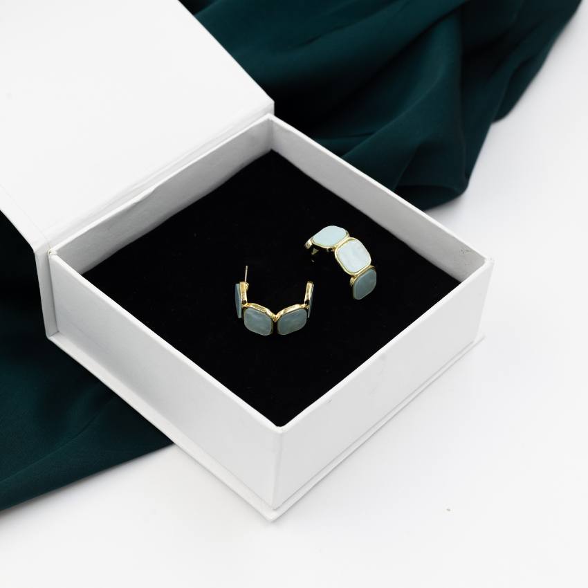 Square Shaped Hoop Earrings