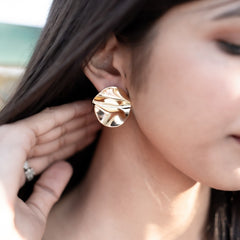 Ruffled Rose Gold Earring