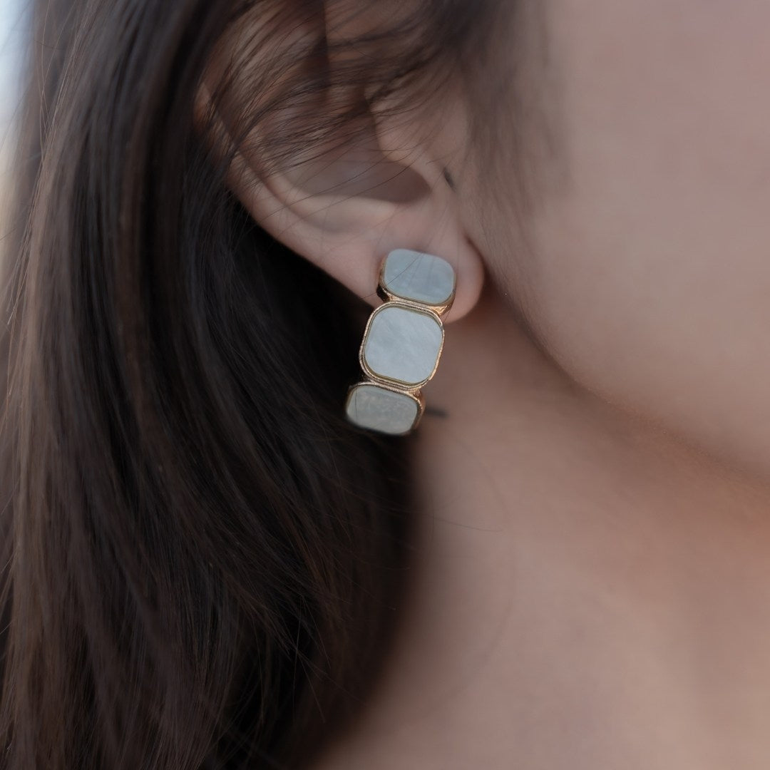 Square Shaped Hoop Earrings