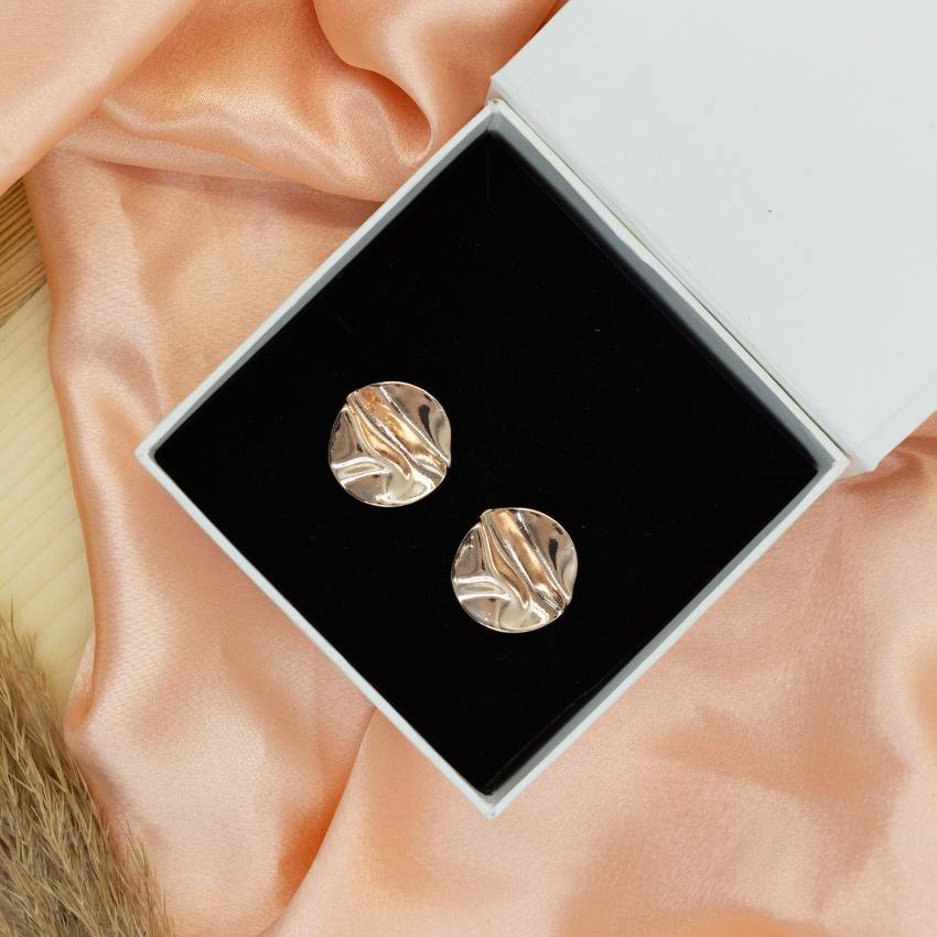 Ruffled Rose Gold Earring