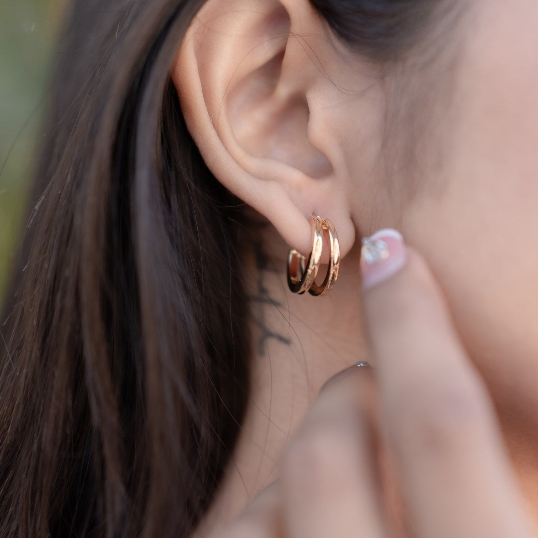 Double Hoop Golden Earring