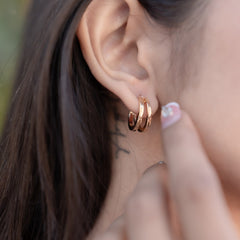 Double Hoop Golden Earring