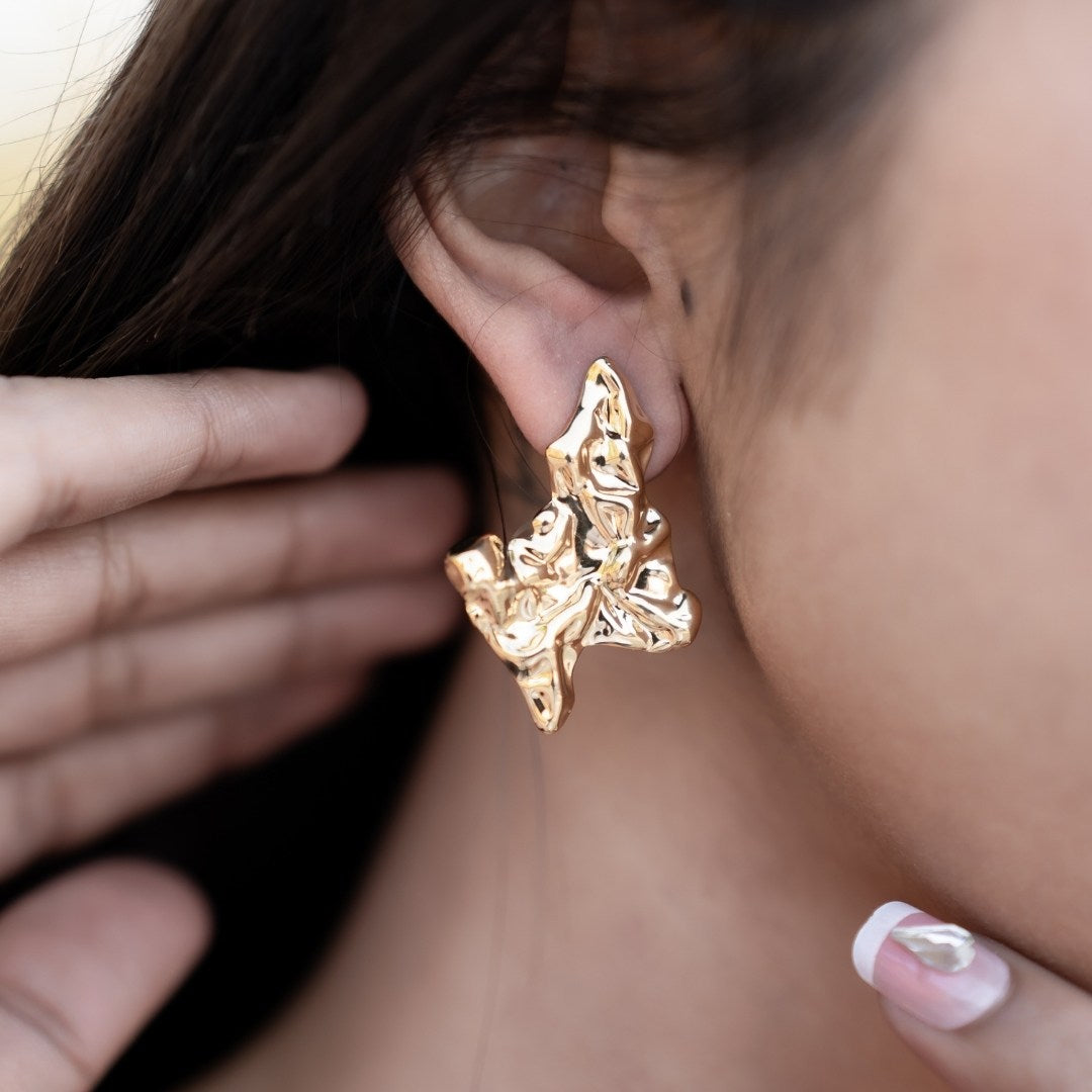 Lopsided Brass Earring