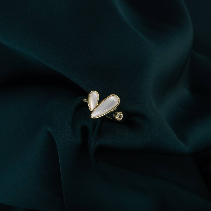 Heart Shaped Pearl Ring