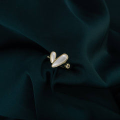 Heart Shaped Pearl Ring
