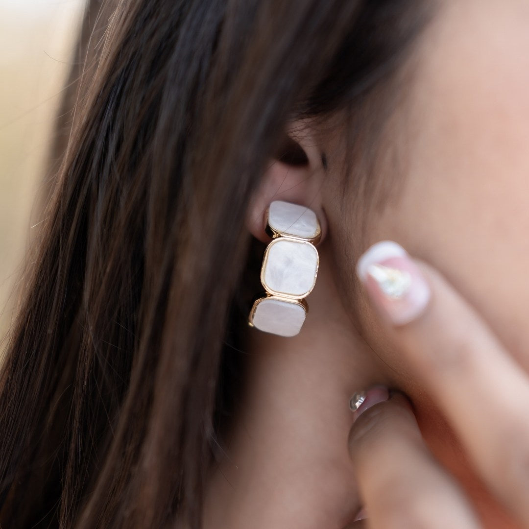 Square Shaped Hoop Earrings