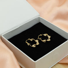 Tangled Round Brass Earring