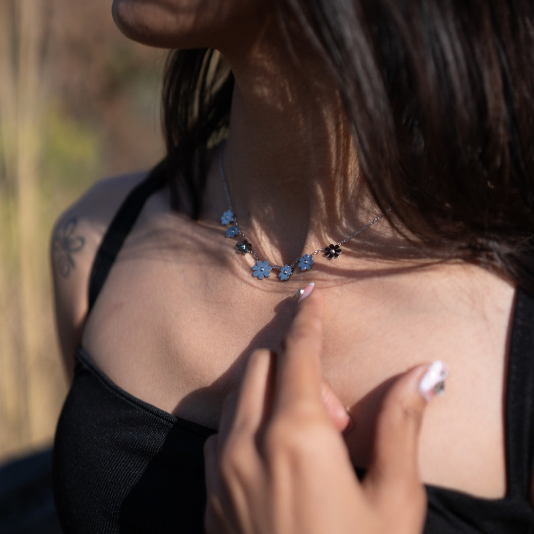 Blooming Flower Silver Necklace