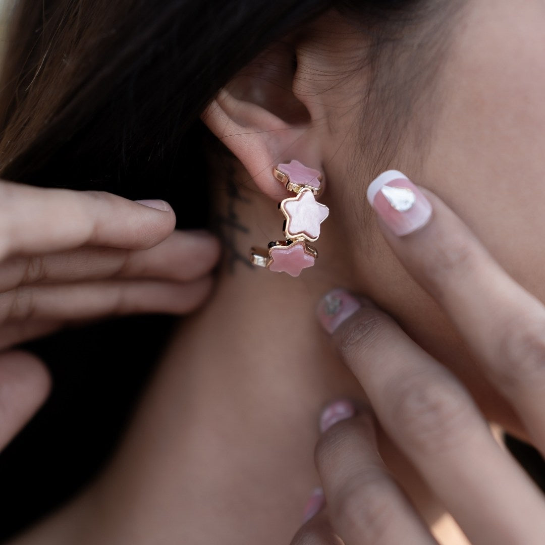 Star Shaped Hoop Earrings