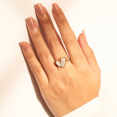 Heart Shaped Pearl Ring