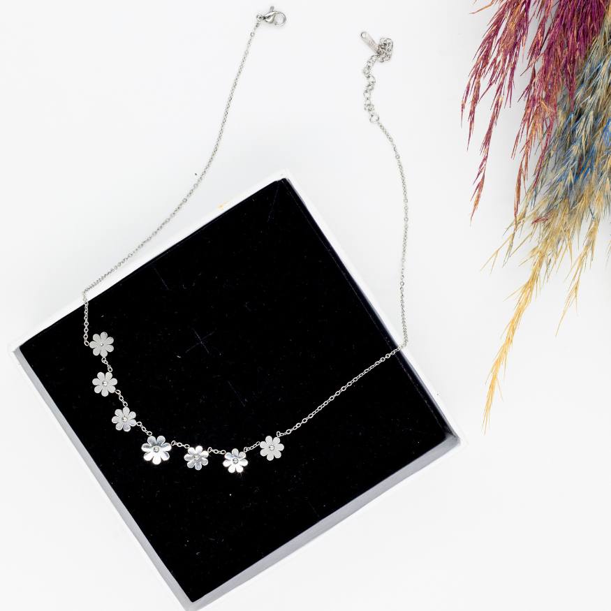 Blooming Flower Silver Necklace