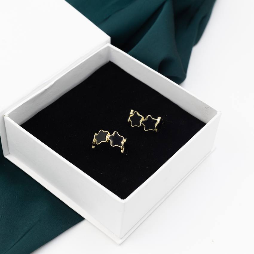 Star Shaped Hoop Earrings